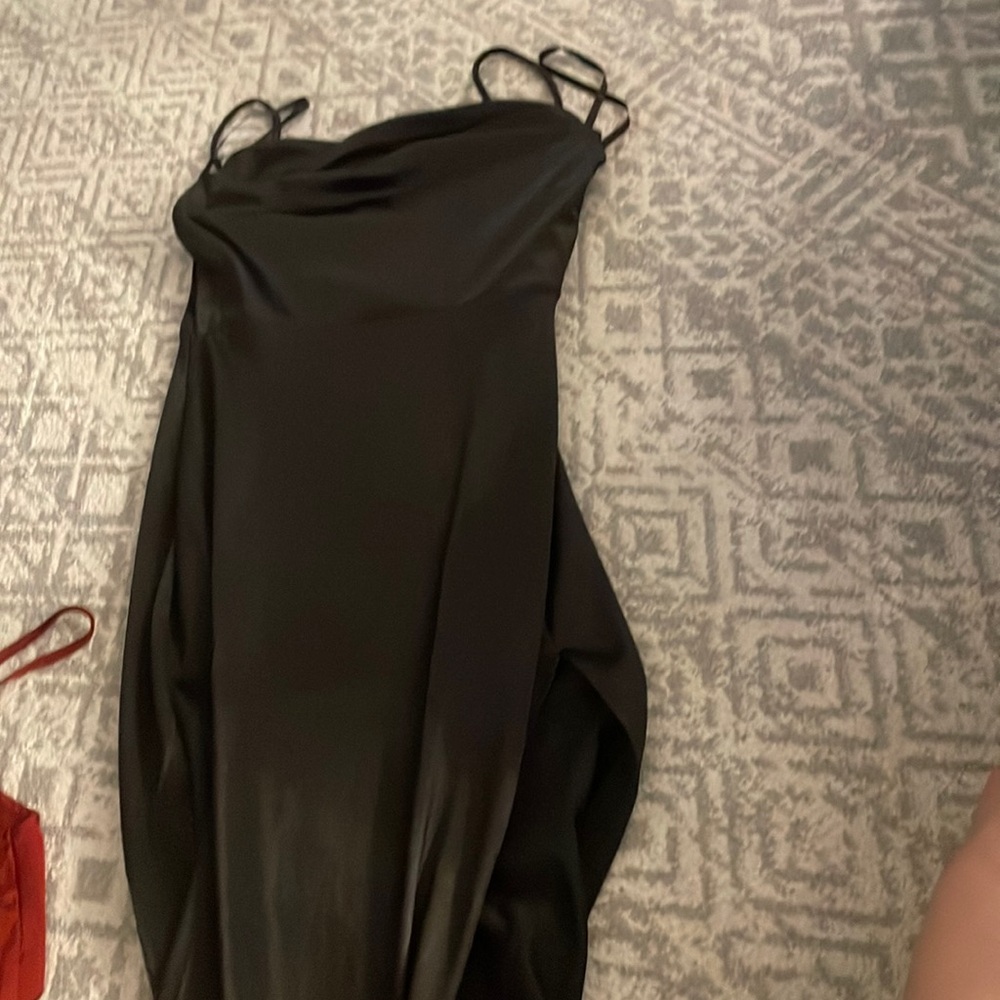 WINDSOR SILK SLIT FLOOR LENGTH DRESS